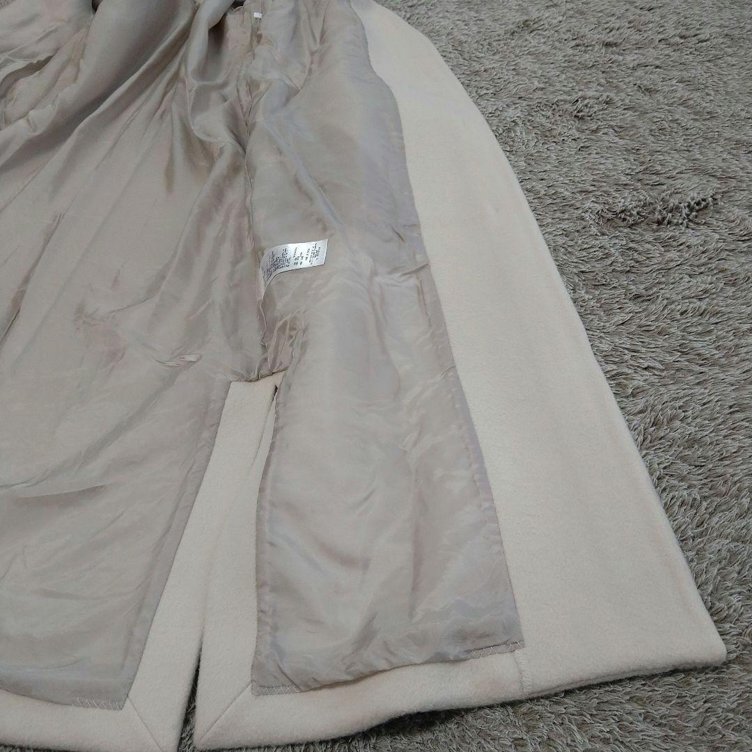 FRAY I.D MANTECO ノーカラーコート ウール ベルト付き ロング