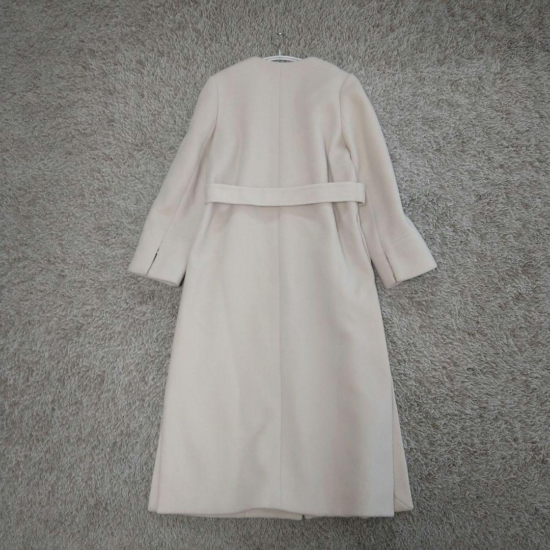 FRAY I.D MANTECO ノーカラーコート ウール ベルト付き ロング