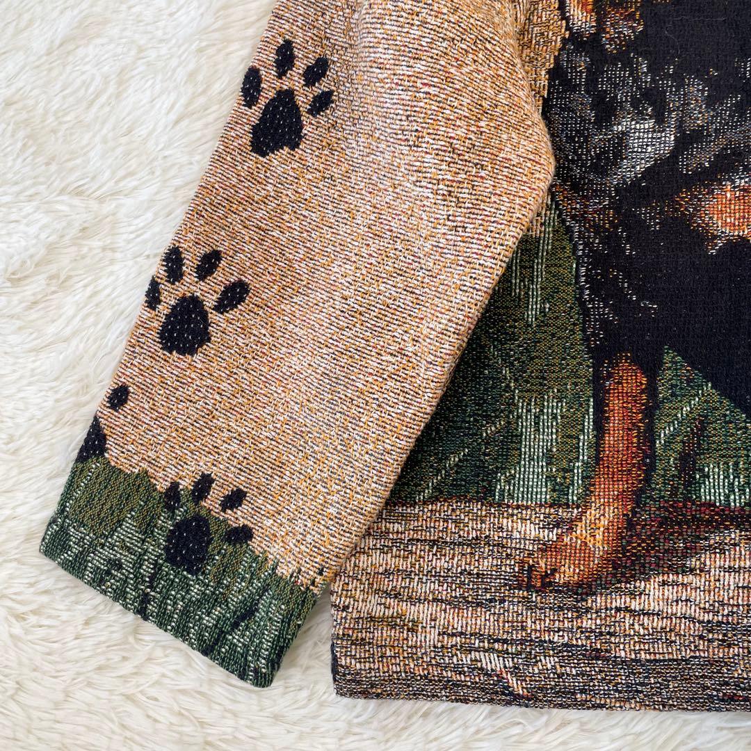 希少✨️SUGAR STREET WEAVERS USA製 ゴブラン織り 犬柄