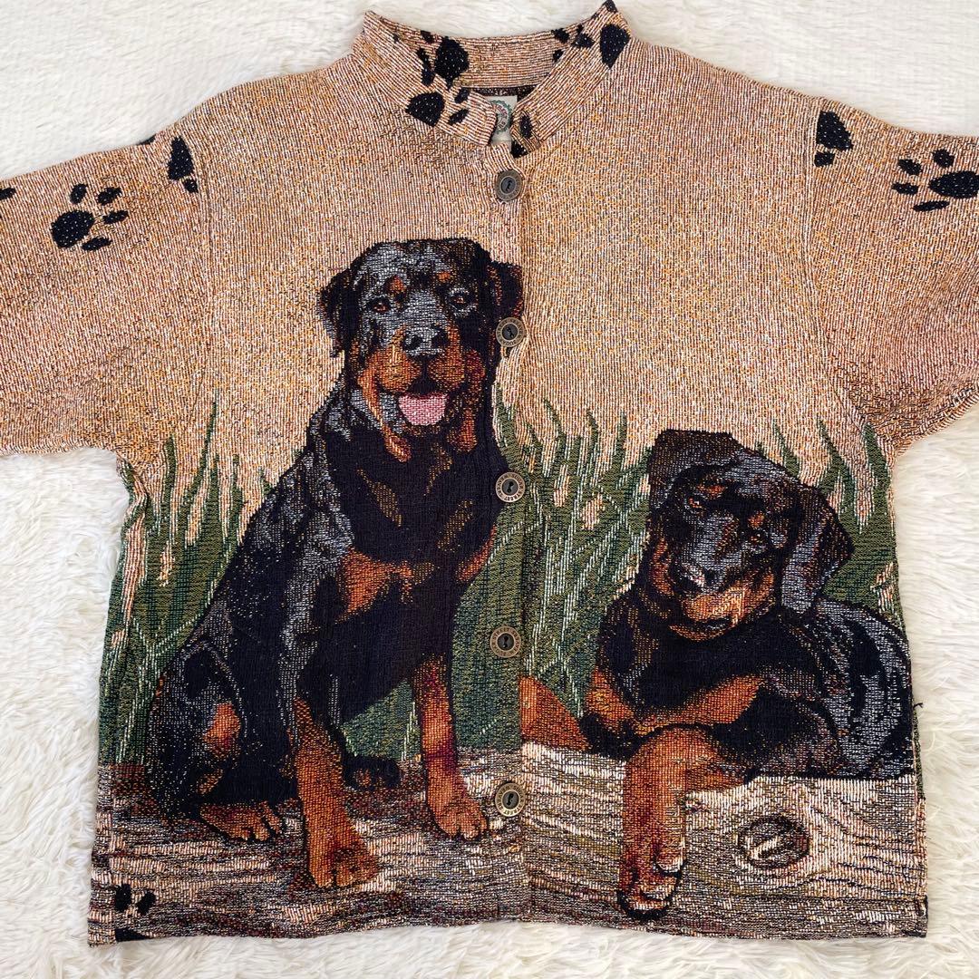 希少✨️SUGAR STREET WEAVERS USA製 ゴブラン織り 犬柄