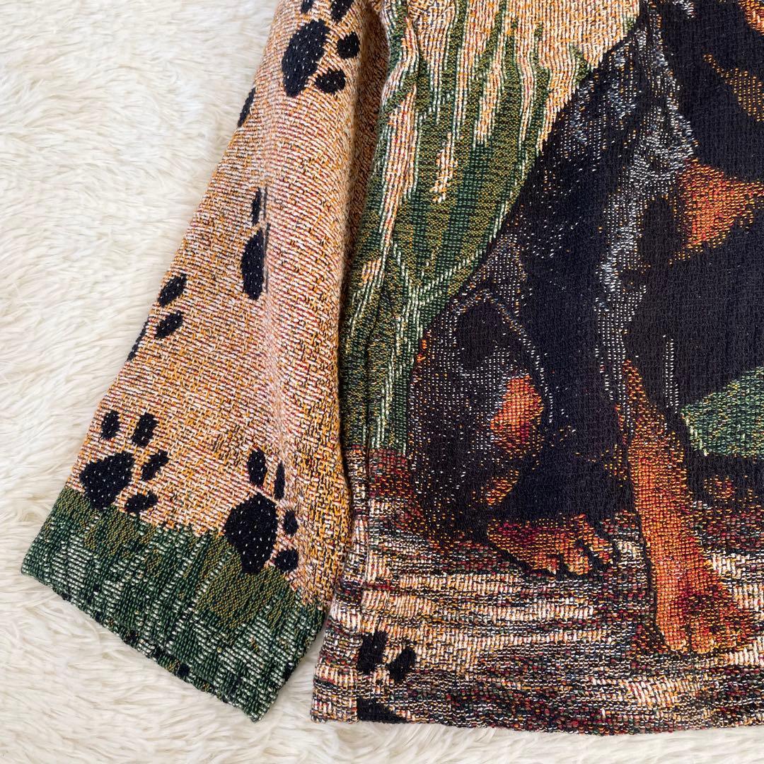 希少✨️SUGAR STREET WEAVERS USA製 ゴブラン織り 犬柄