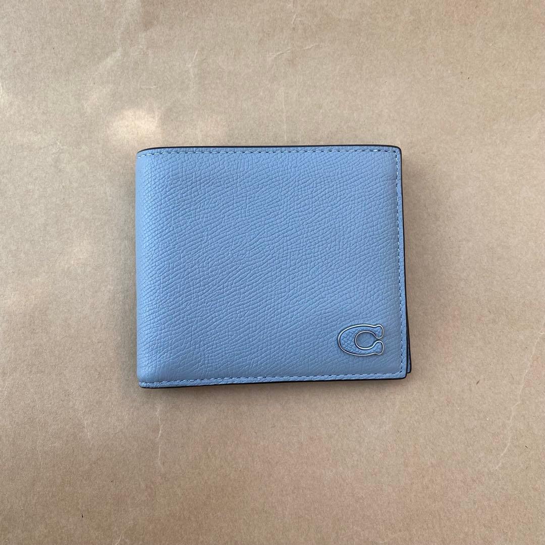 折り財布＋Lジップ財布　グレーブルー　２点セット