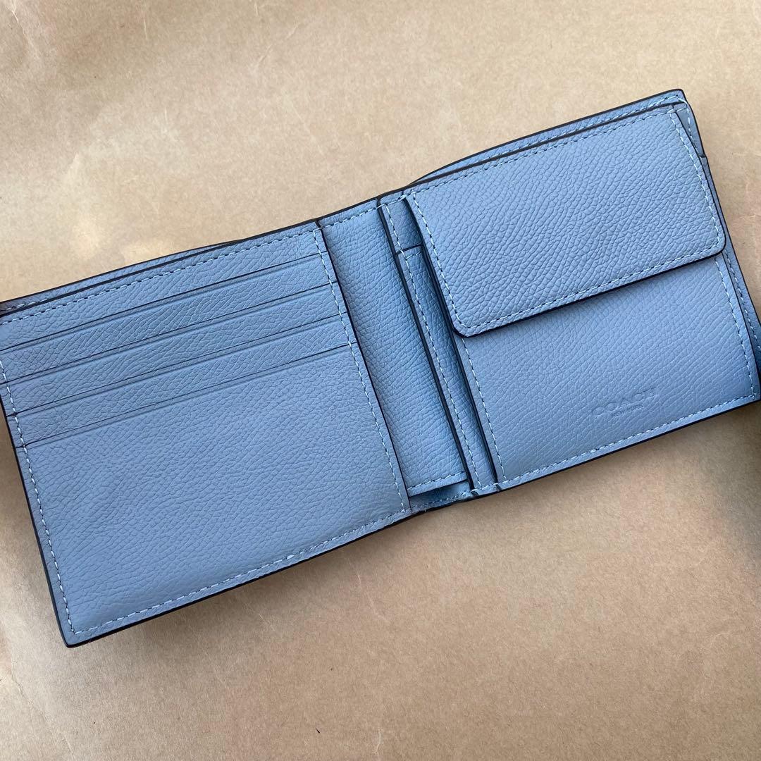 折り財布＋Lジップ財布　グレーブルー　２点セット