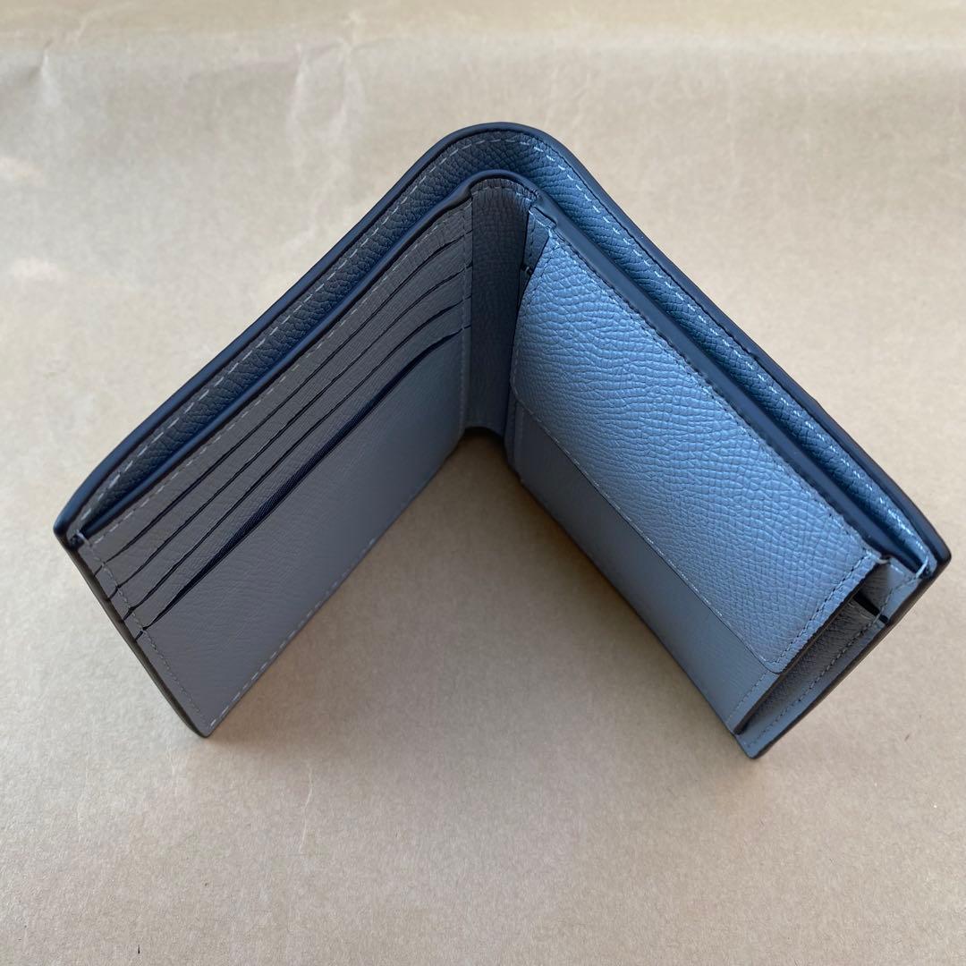 折り財布＋Lジップ財布　グレーブルー　２点セット