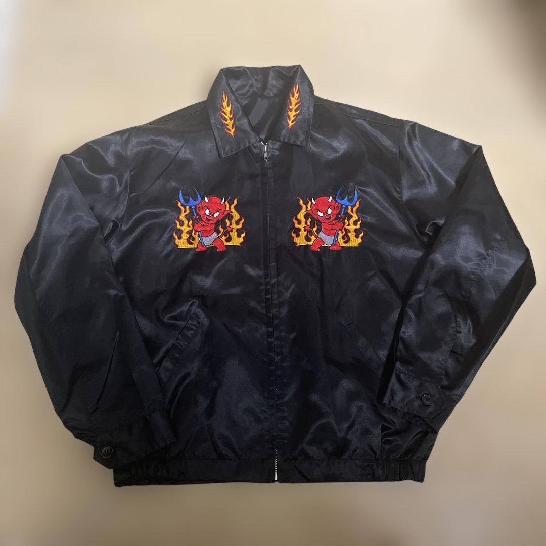 日本製　RED DEVILS サテンジャケット　スカジャン　ベトジャン