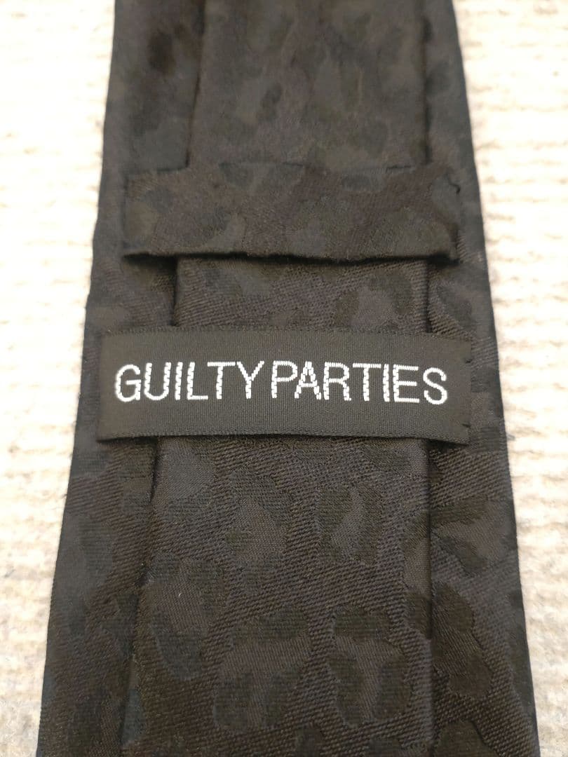 WACKO MARIA ワコマリア ネクタイ　黒　レオパード　光沢