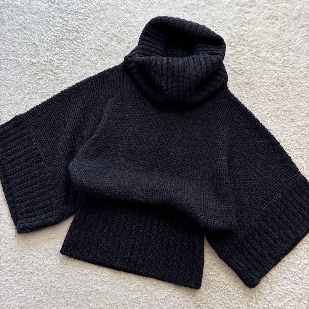 ドルチェアンドガッバーナ　キモノスリーブニット　アルパカニット　チャコールグレー