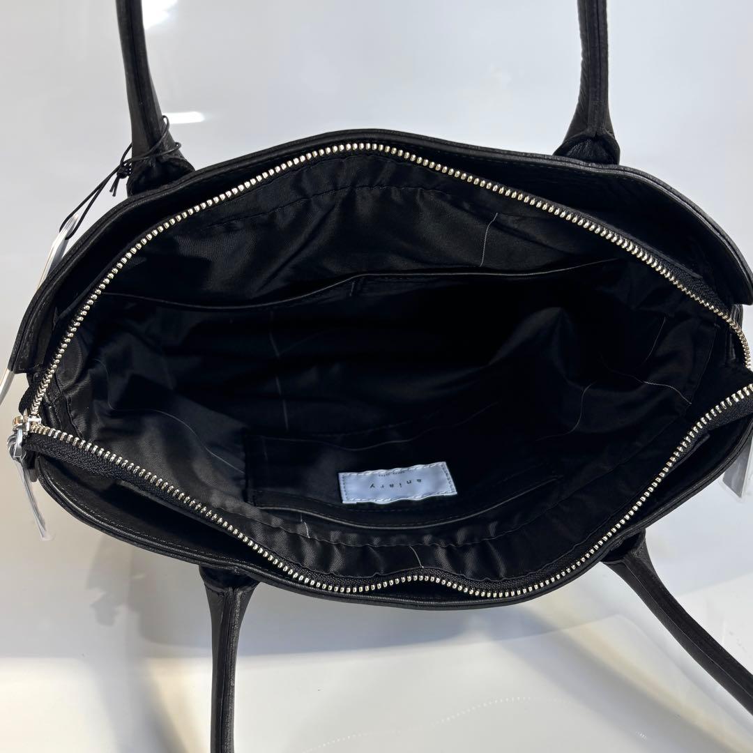 新品未使用 アニアリ aniary レザー トートバッグ 縦型 肩掛け ブラック