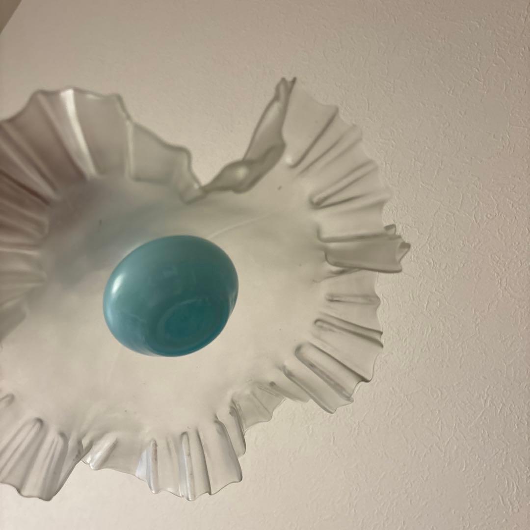 フランスアンティーク　ガラスシェード　ペンダントランプ