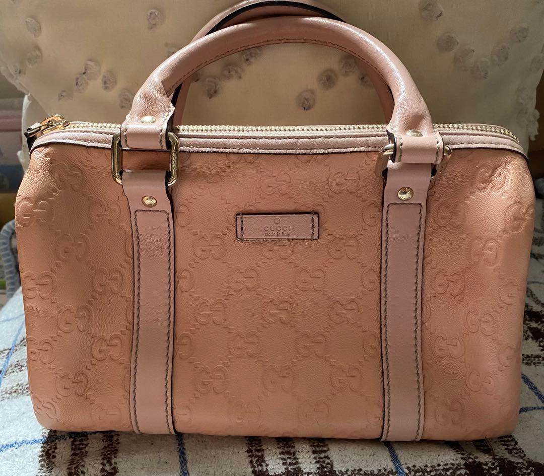 グッチ　シマ　最終価格希少レアベビーピンク羊革　ミニボストン