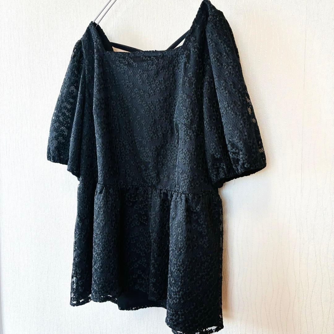 【美品】 ローズティアラ 3XL 46 大きいサイズ トップス チュニック 黒