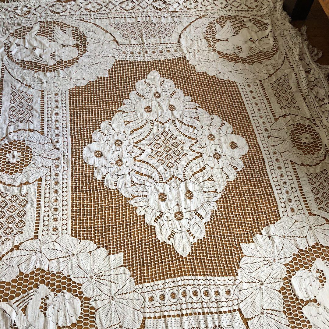 アンティーク　ベッドカバー