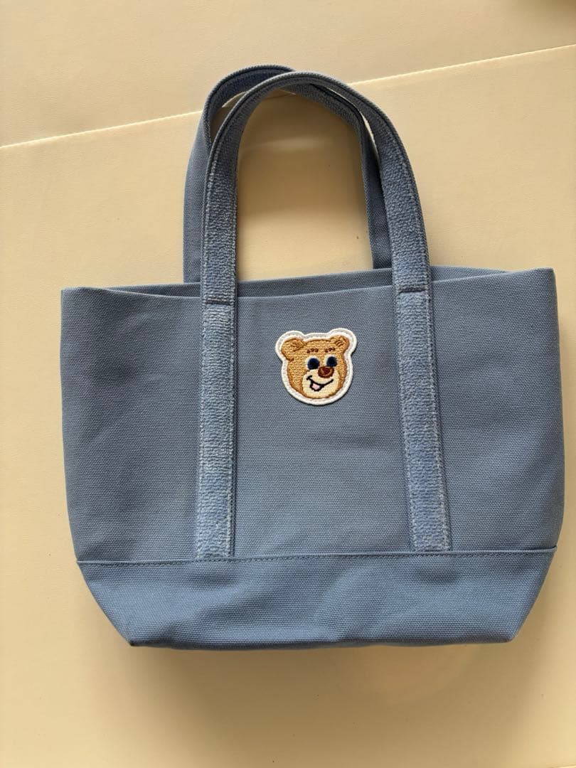 極美品 FEILER オールドテディ トートバッグ ブルー　小