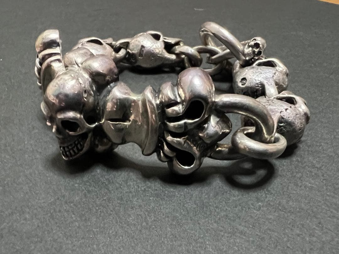 ガボールtype☆スカルブレスレット☆美品シルバー925
