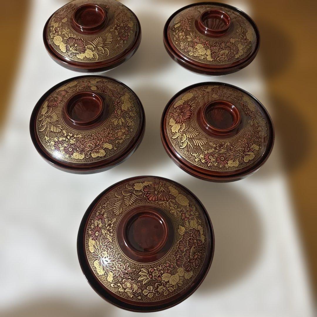 輪島塗　塩安作　吸物椀　5客