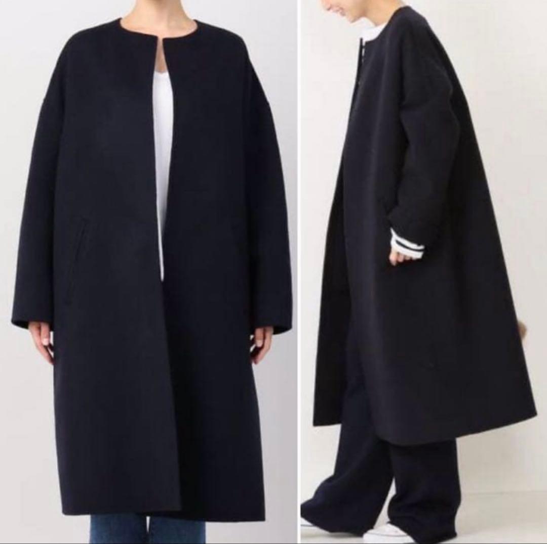 定価¥117.700 ドゥーズィエムクラスCINOH 紺色ウールカシミヤコート