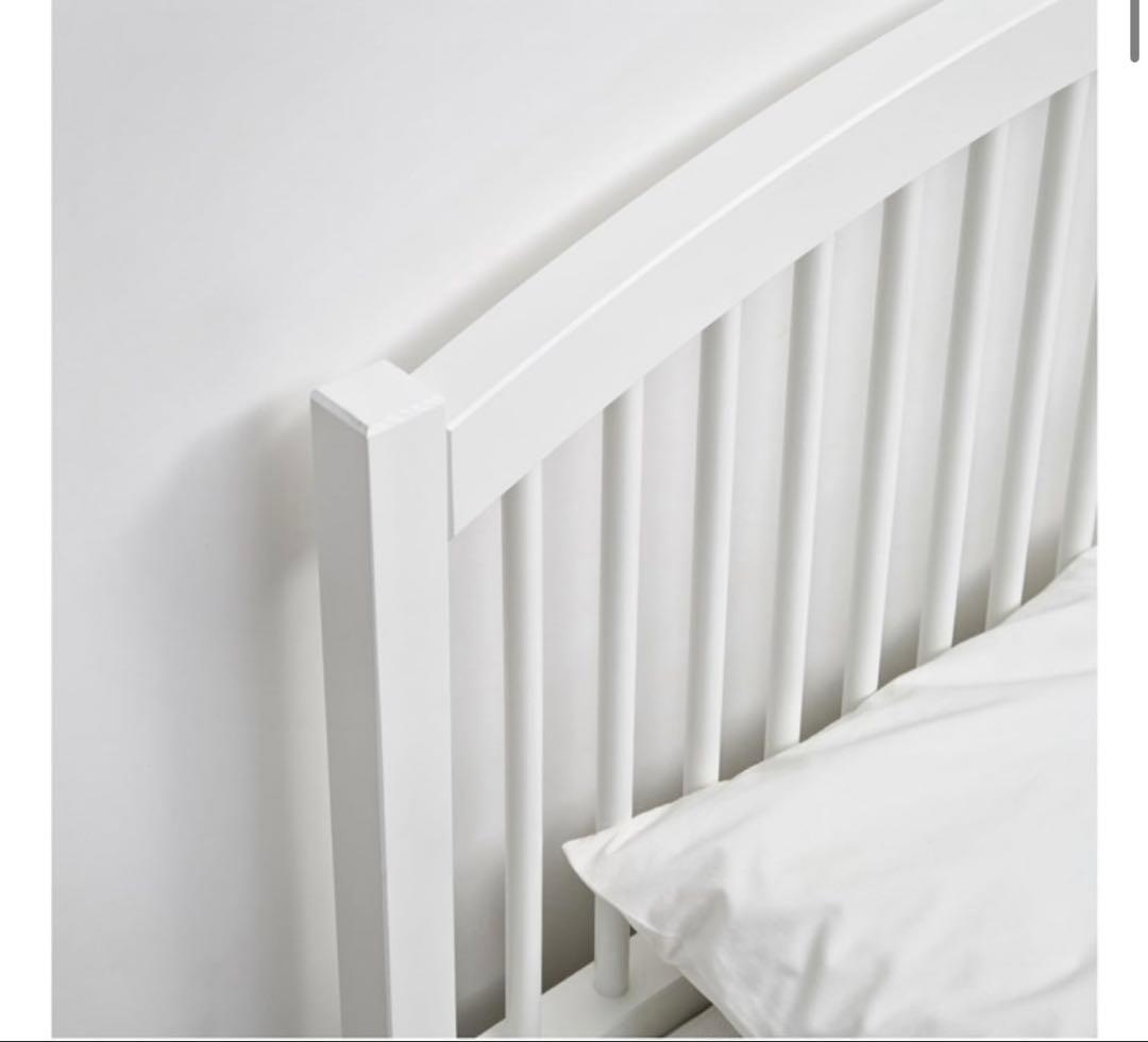 TYSEDAL ベッドフレーム ホワイト クイーンサイズ