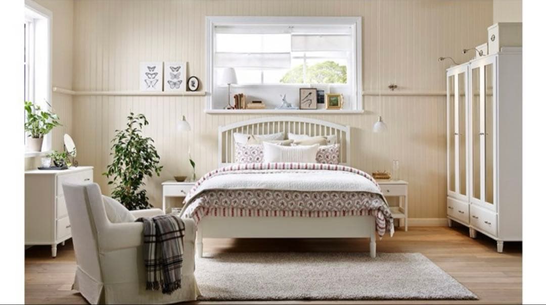 TYSEDAL ベッドフレーム ホワイト クイーンサイズ