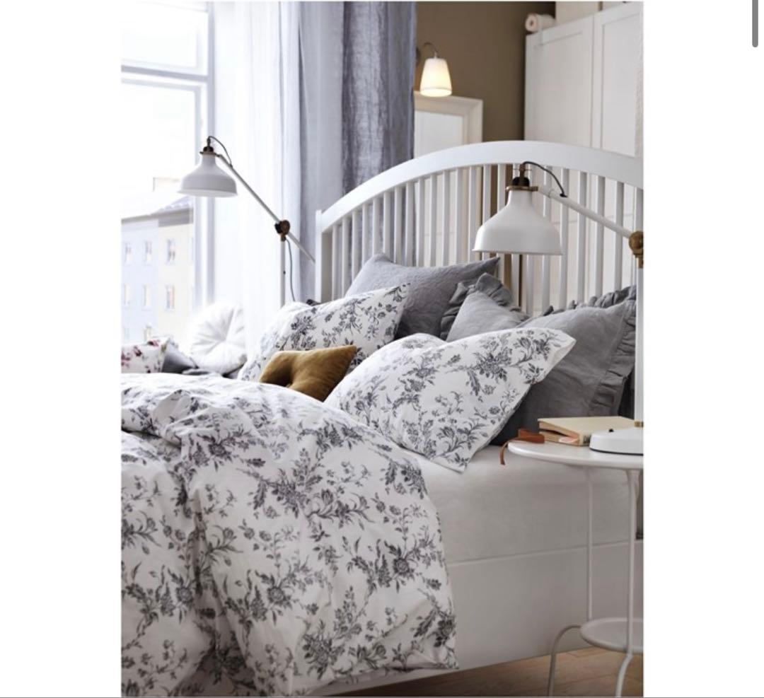 TYSEDAL ベッドフレーム ホワイト クイーンサイズ