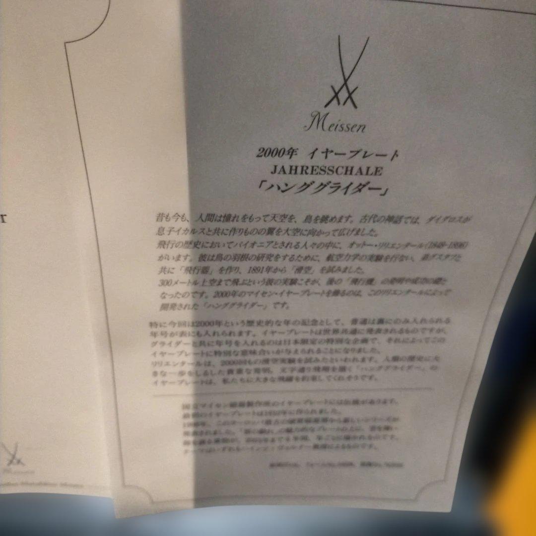 未使用新品 MEISSEN マイセン イヤープレート 2000年 ミレニアム限定