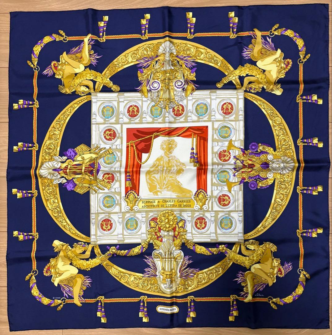 〈未使用〉エルメス　ヴィンテージ シルクスカーフ　カレ90