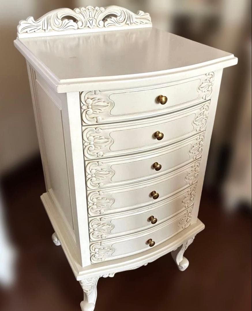 ロココ調 アンティーク風 キャビネット　6段　ヴォッカシリーズ