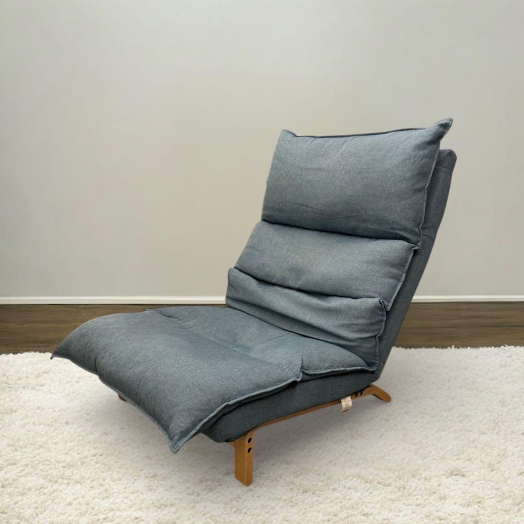 ドウシシャ ふわふわリラックスチェア 1人掛け ブルー