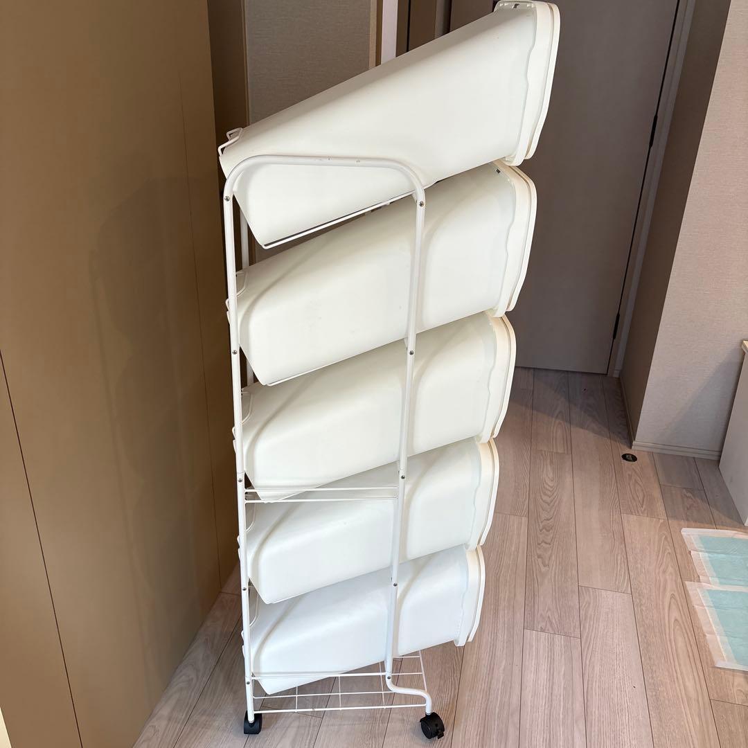 分別ゴミ箱 RISU smooth スタンドダストボックス　キャスター付　5段