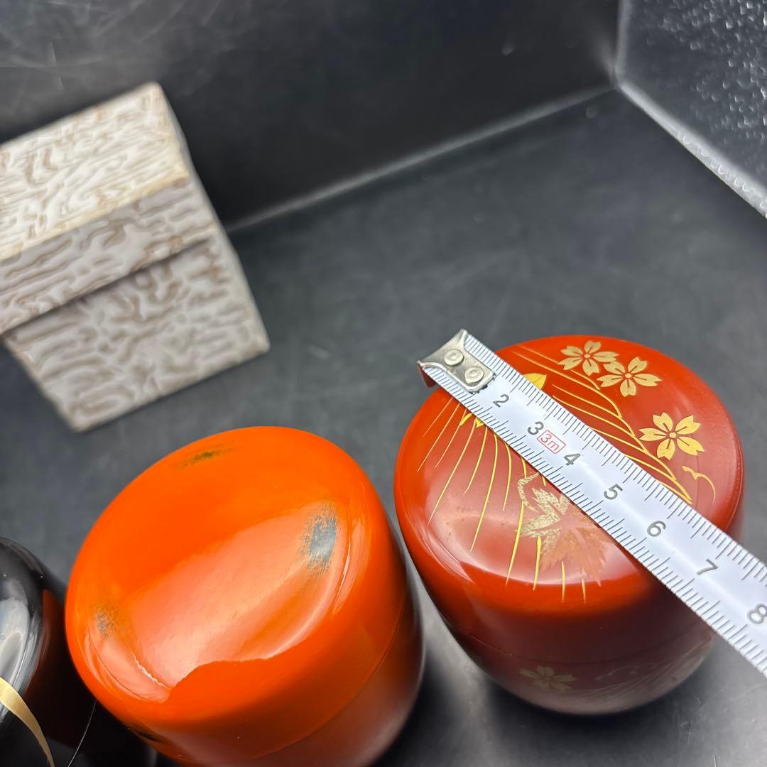 茶道具　棗　なつめ　茶入　根来塗