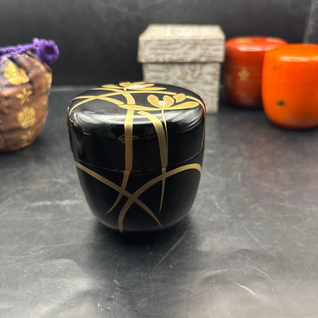 茶道具　棗　なつめ　茶入　根来塗