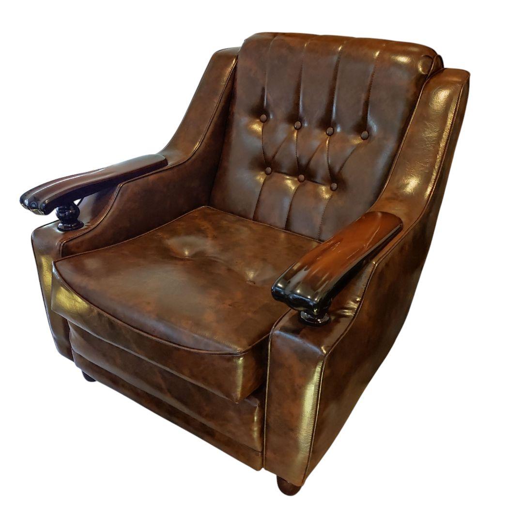 【美品】ヴィンテージソファ ミッドセンチュリー レザー ラウンドチェア