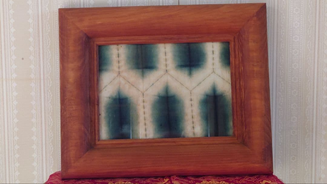 片野かほり藍染絞り額装