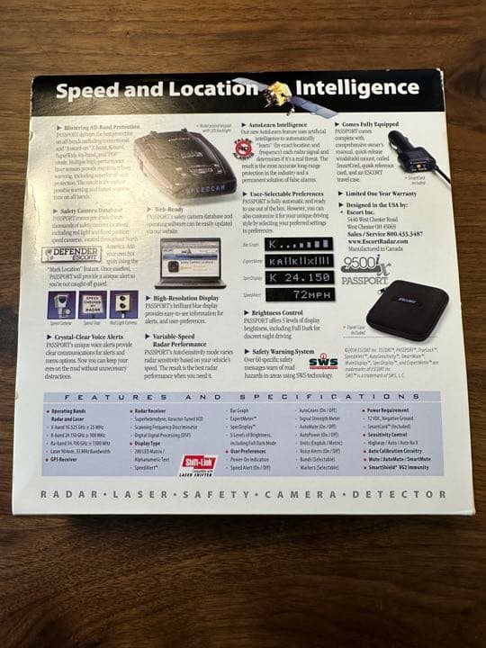 ESCORT 9500ix PASSPORT レーダー探知機　USA アメリカ製