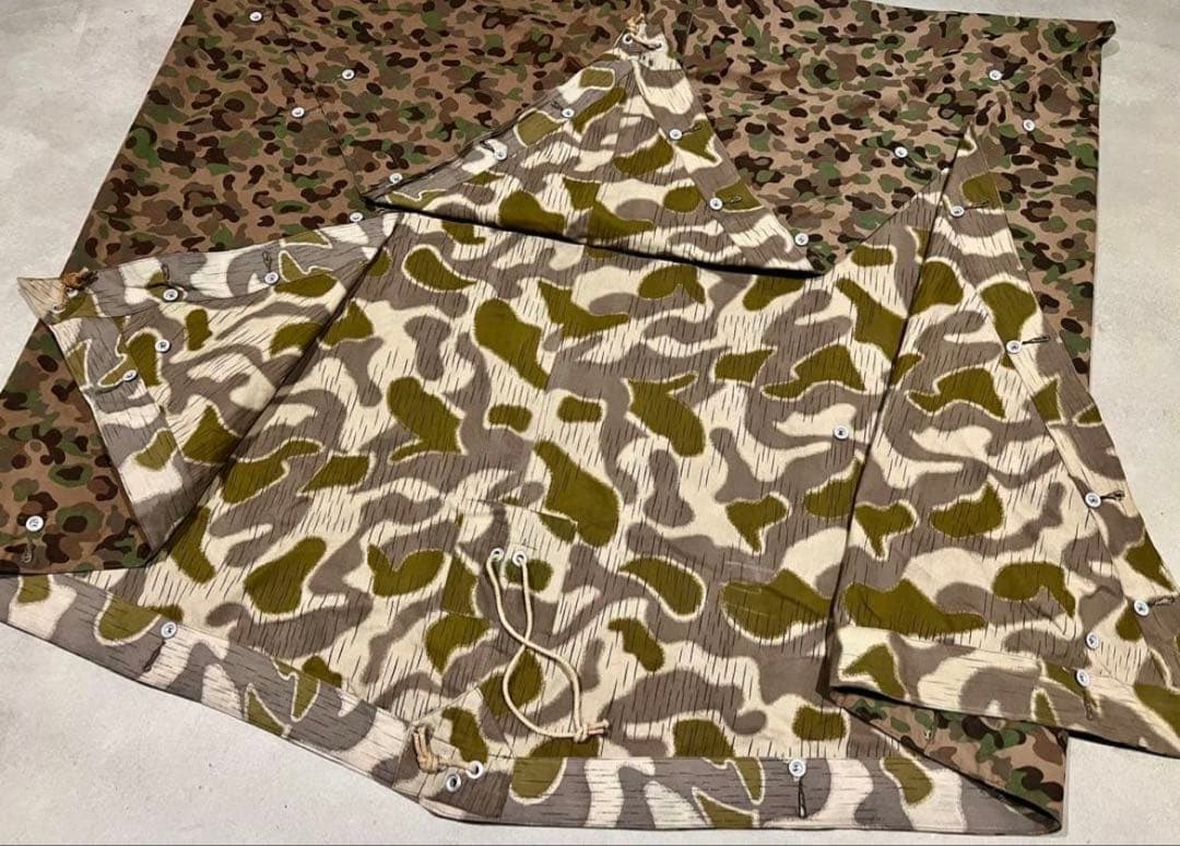 4枚フルセット オーストリア軍幕 タープ テント ツェルトバーン ポンチョ 実物