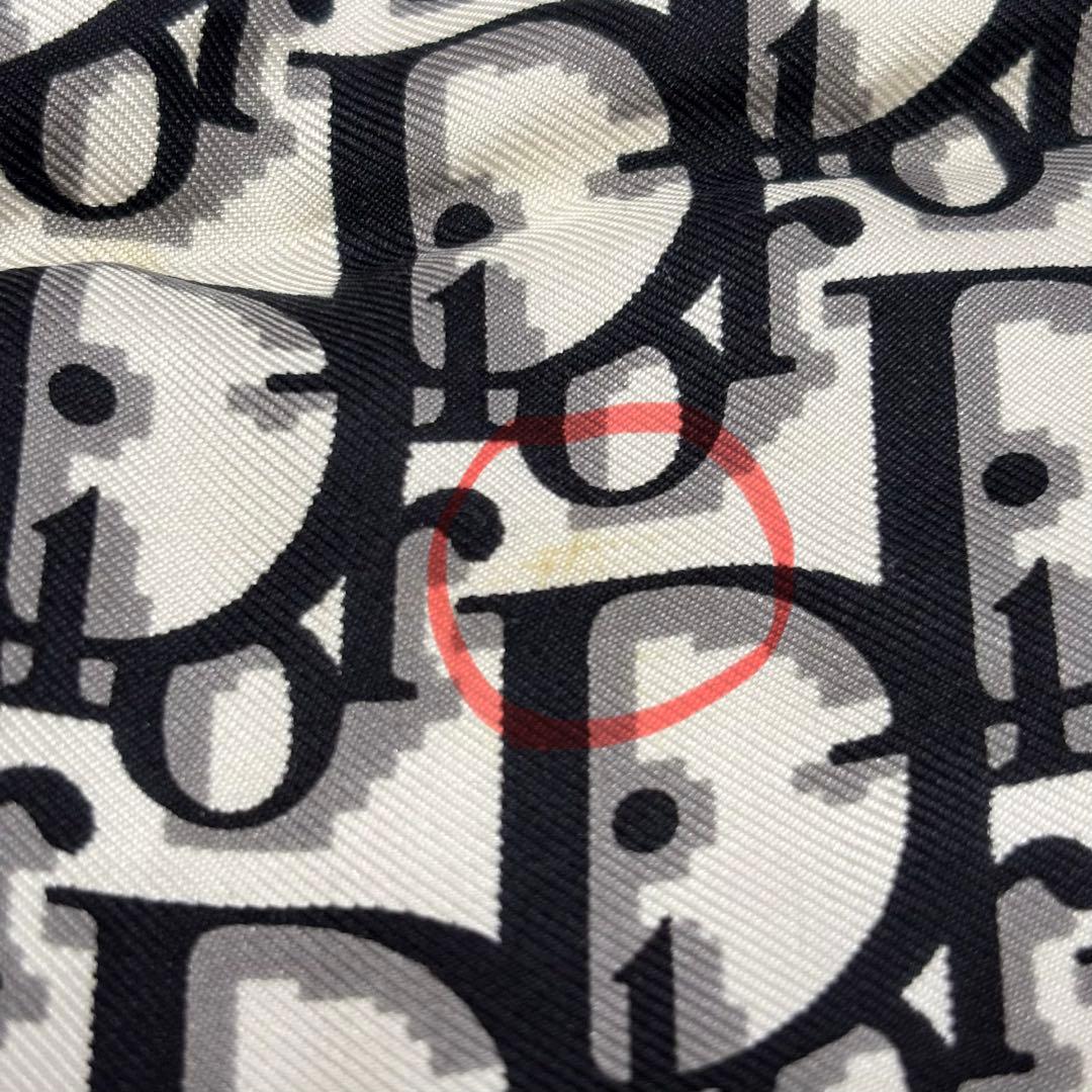 Christian Diorディオール トロッター柄 シルク スカーフ ブラック