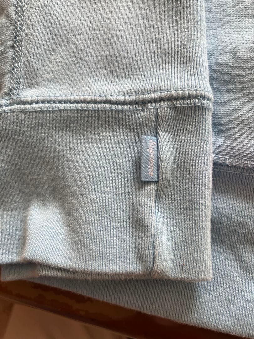 supreme 希少19s BOXロゴ刺繍パーカー　ライトブルー