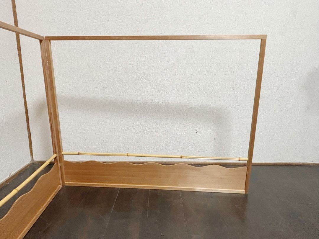 ほぼ未使用 茶道具 杉木地 四海波 上透かし 腰風風炉先屏風 花押有 ラッキー