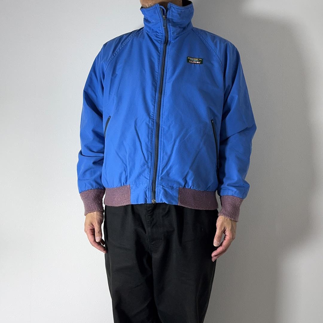 90s L.L.Bean ウォームアップジャケット 裏フリース 短丈 ブルー古着