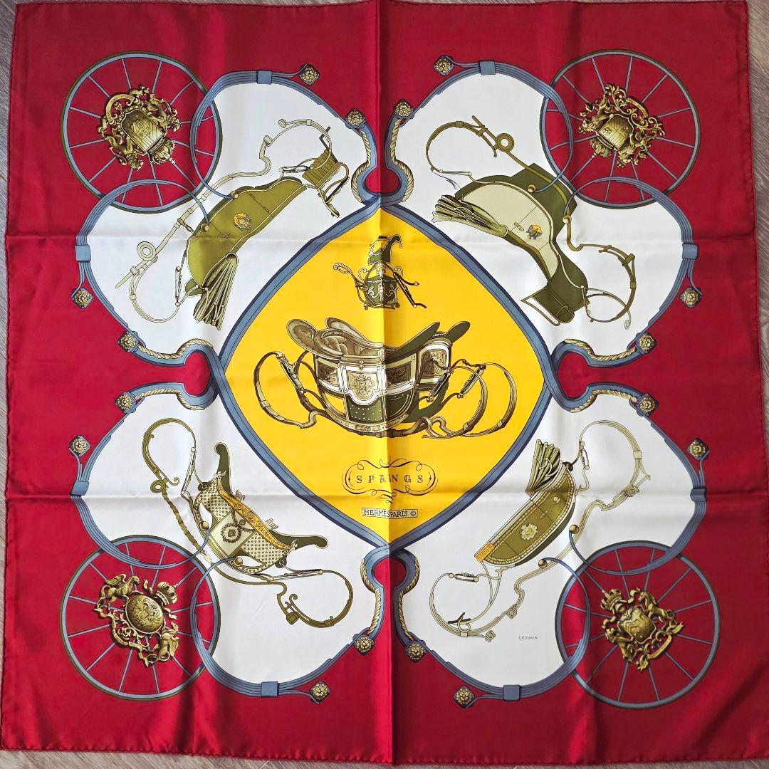 美品 HERMES SPRINGS ースカーフ カレ90