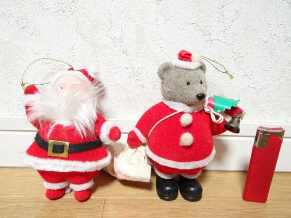 80年代 ビンテージ クリスマス サンタクロース ベアー オーナメント 飾り