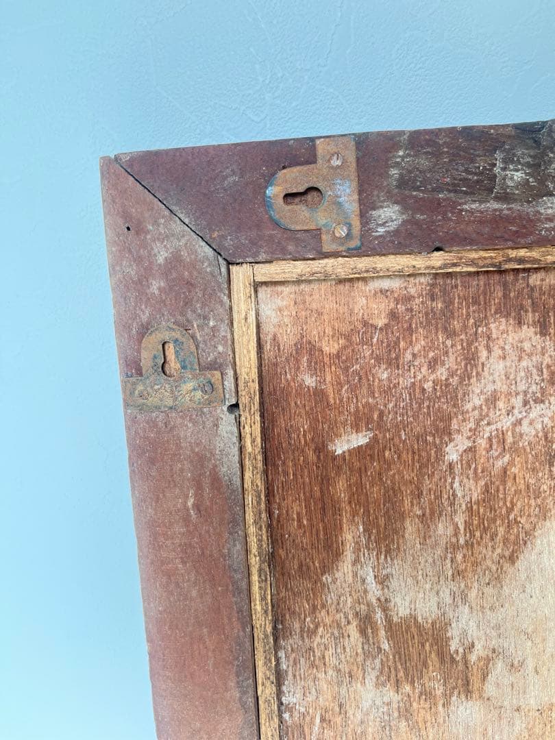 ヴィンテージ アンティークミラー　ブルー