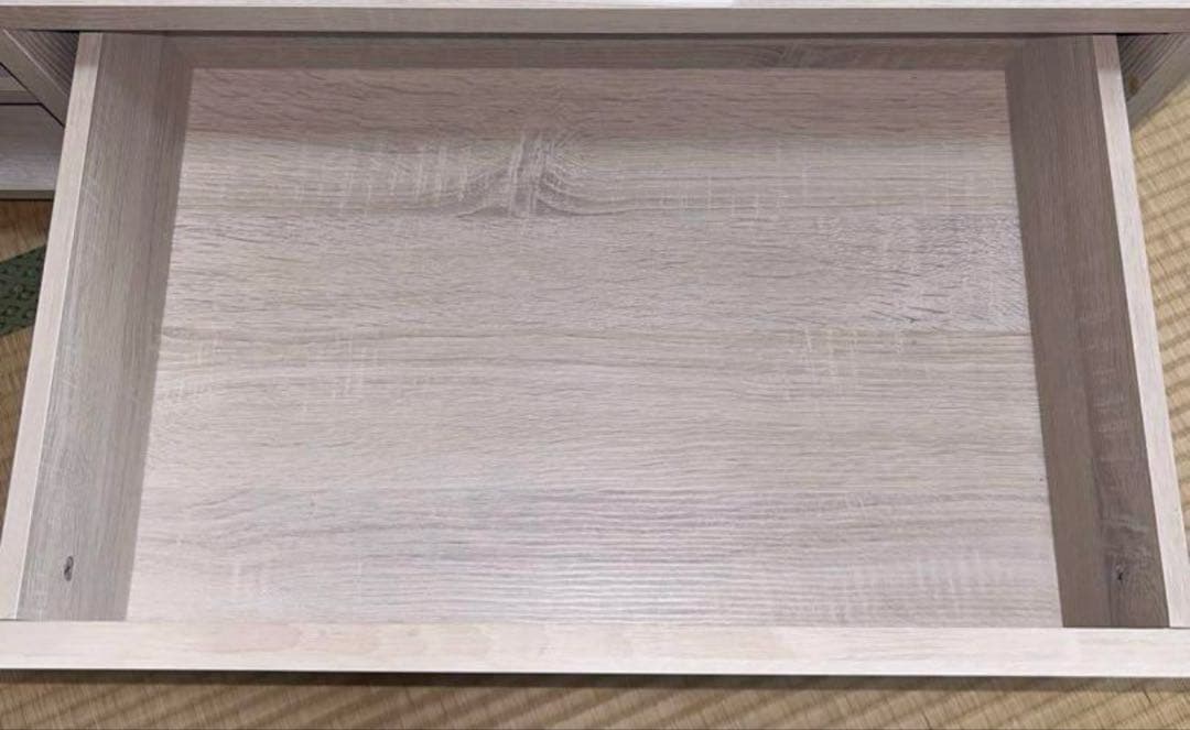 テレビ台 ローボード 50型•55型用 白/オークナチュラル 鏡面仕上