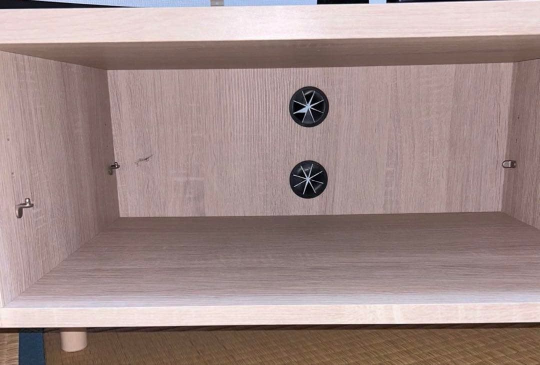 テレビ台 ローボード 50型•55型用 白/オークナチュラル 鏡面仕上