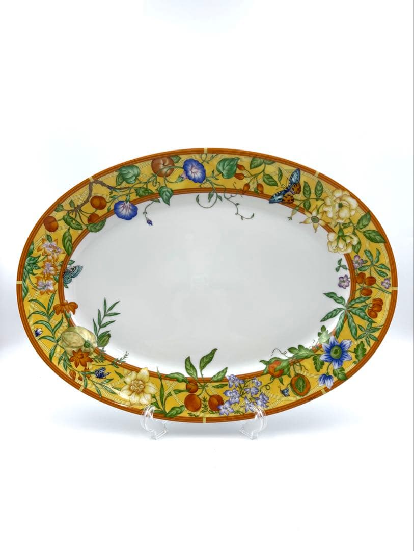 【希少】未使用保管品エルメス　シエスタ　大皿オレンジ41.5cmオーバルプレート