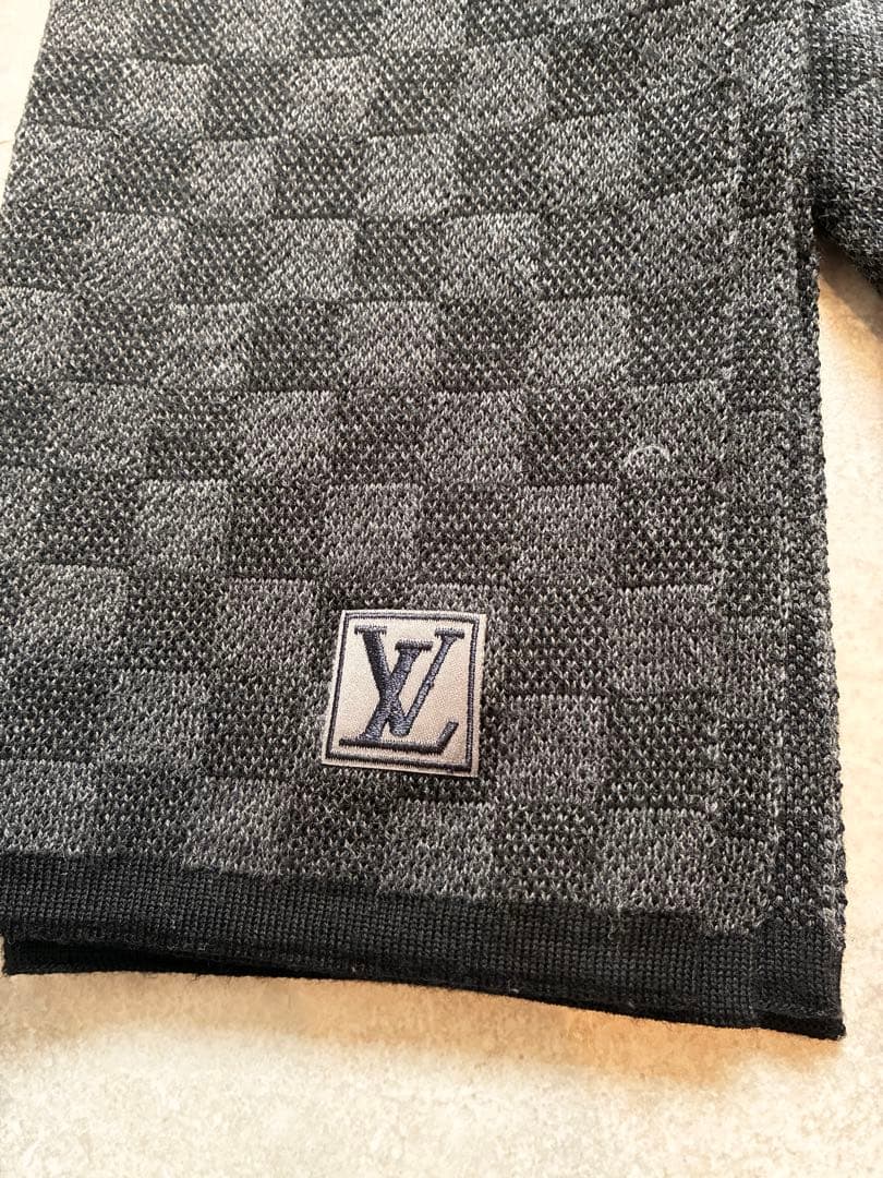 LOUIS VUITTON ルイヴィトン マフラー ダミエ ブラック