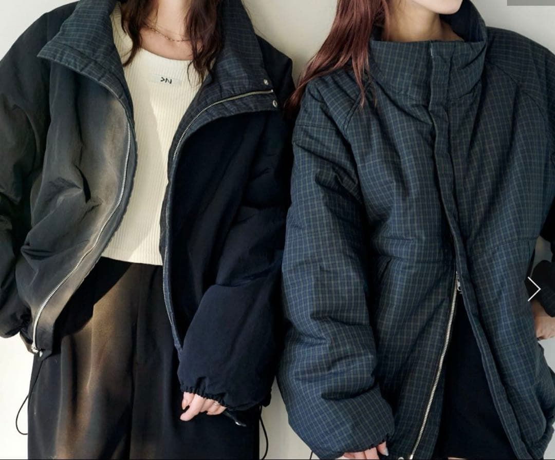 kastane チェック中綿リバーシブルアウター Mサイズ