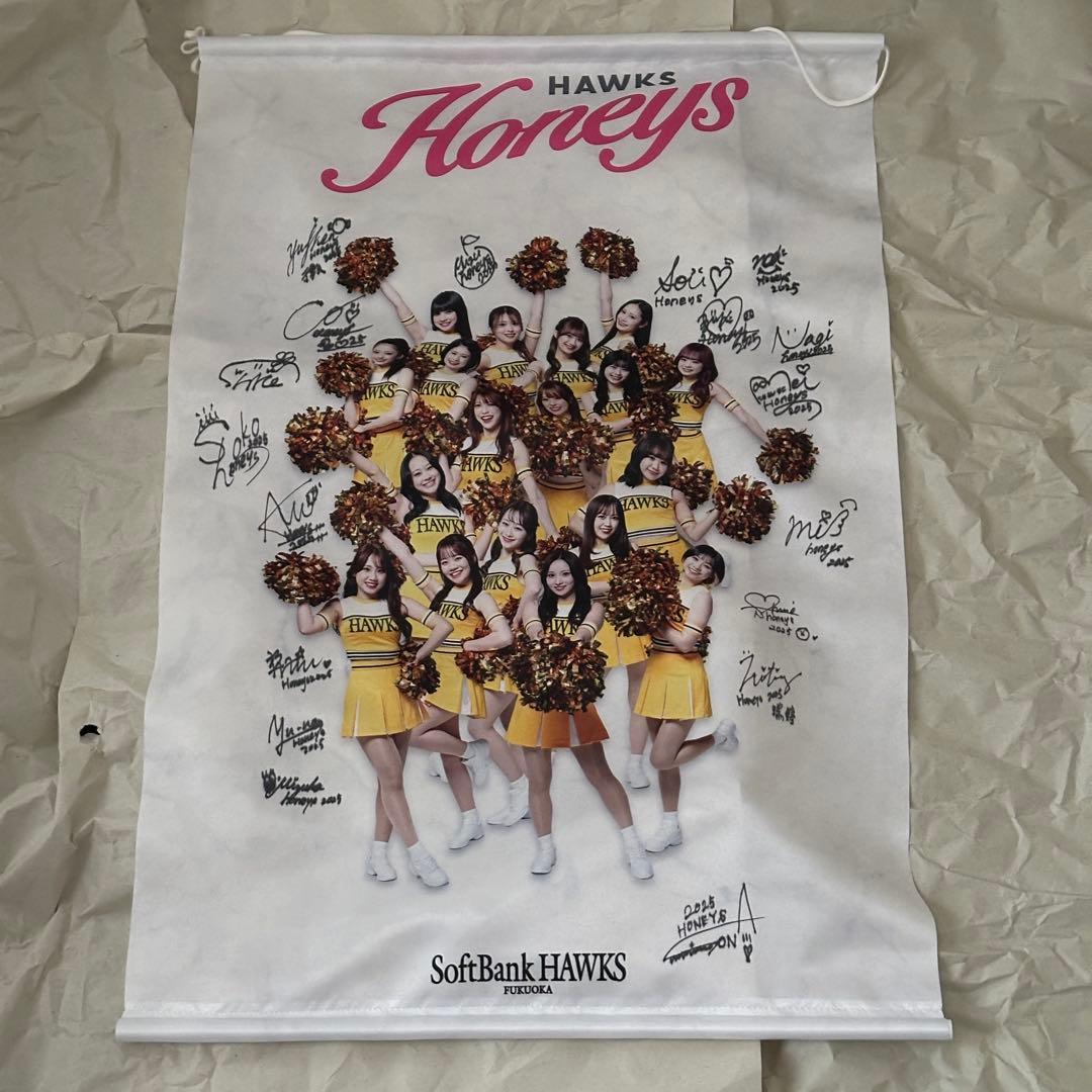 福岡ソフトバンクホークス　タカコレくじ　ハニーズ　A賞 サイン入りタペストリー