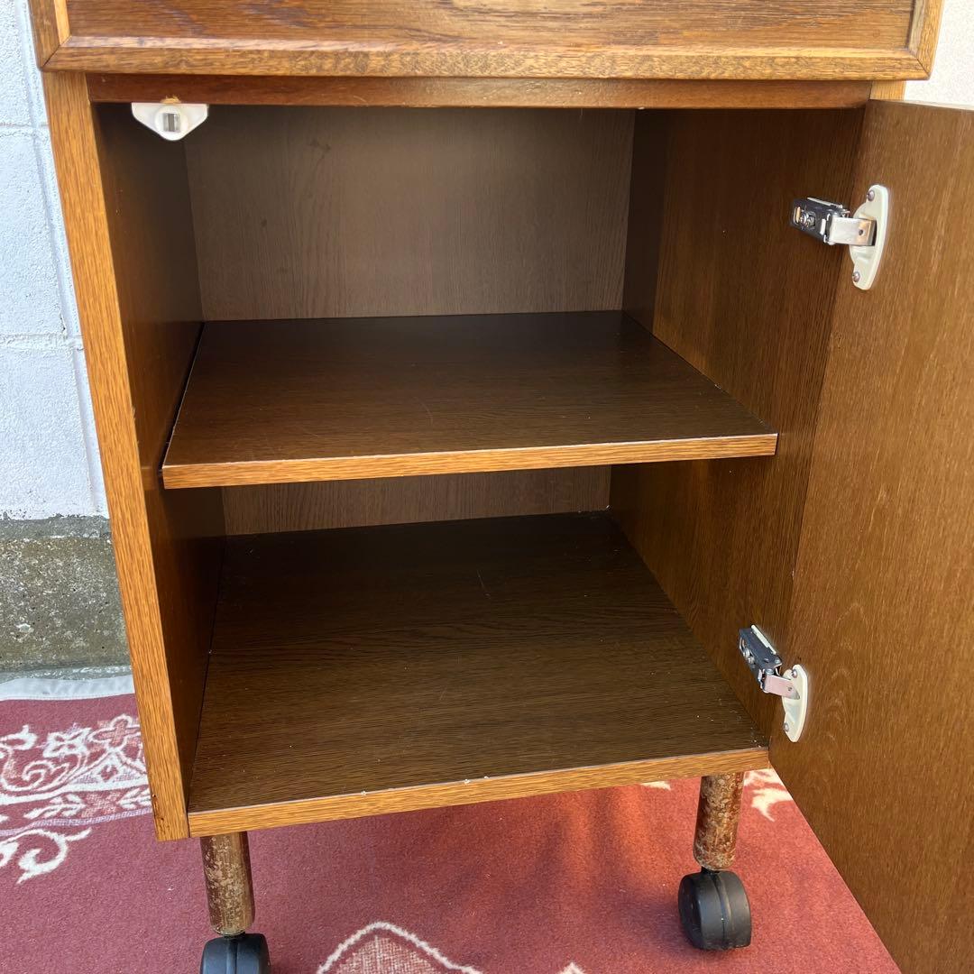 オーク材木製家具◾️パラマウントベッド 脚×キャスター付き チェスト キャビネット