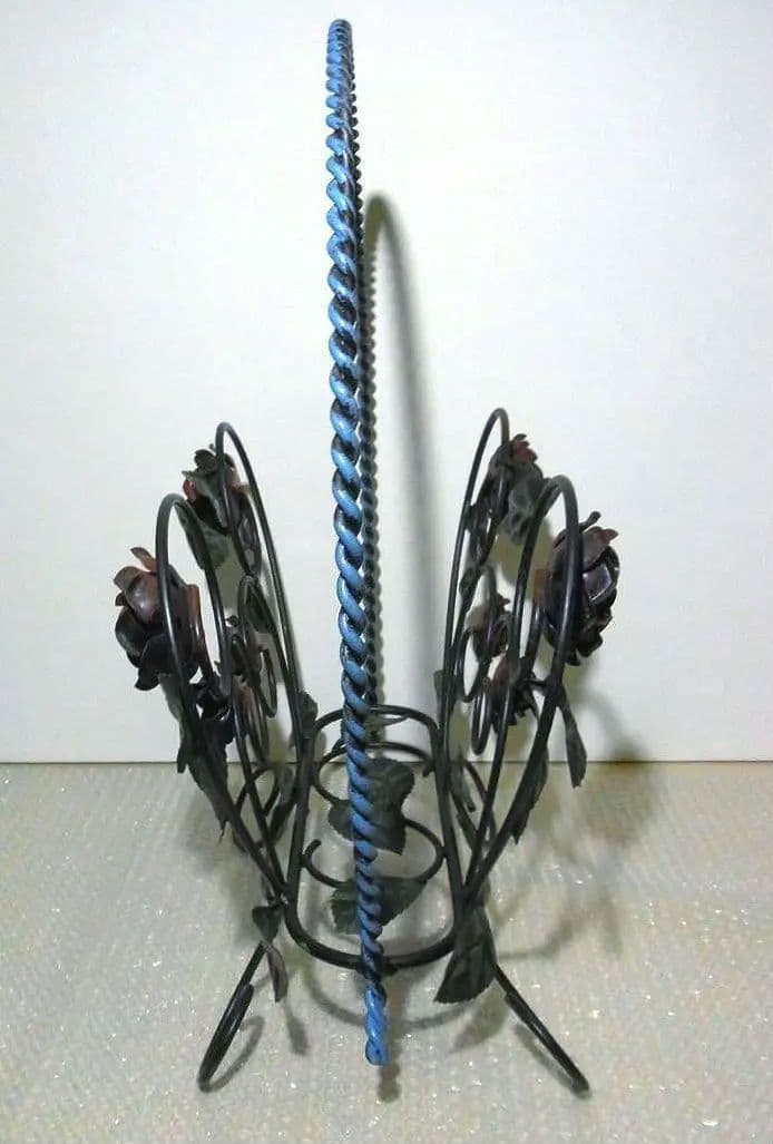 正規品 輸入雑貨 イタリア製品 ヨーロピアン ローズ アイアン マガジンラック