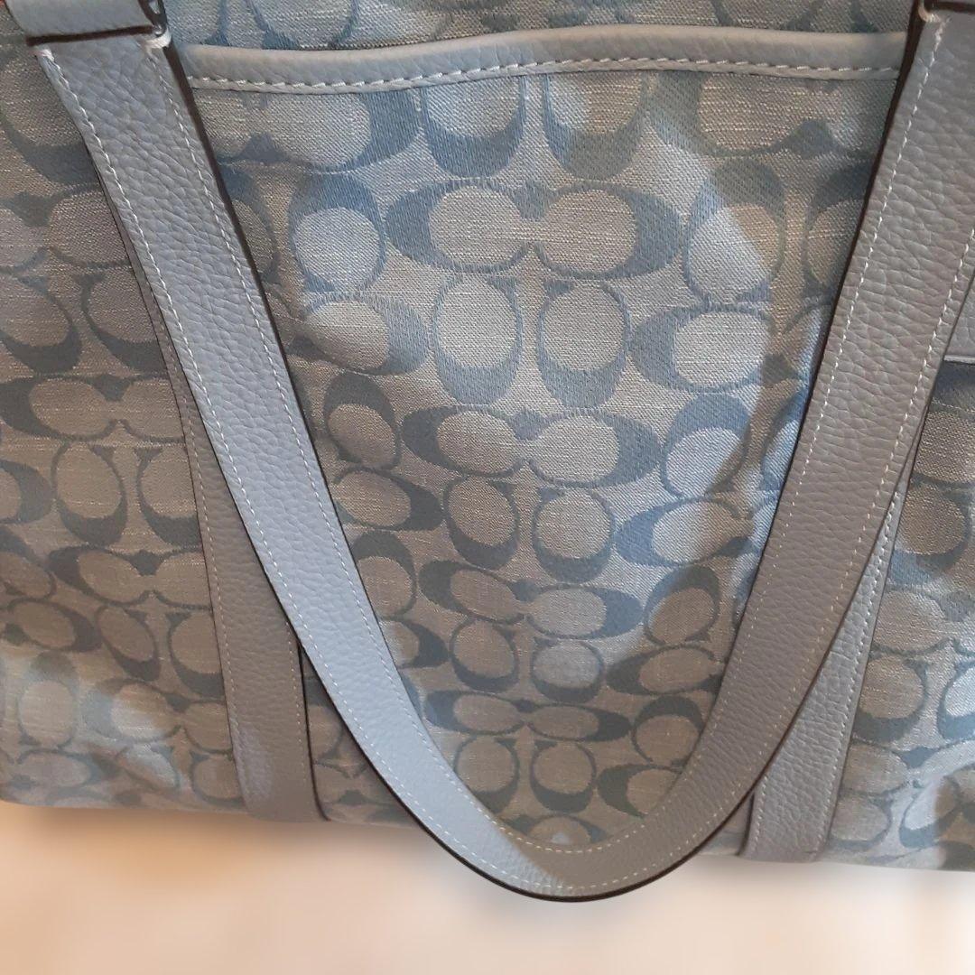 COACH メンズ　ハドソンダブルハンドルトートシグネチャーシャンブレー